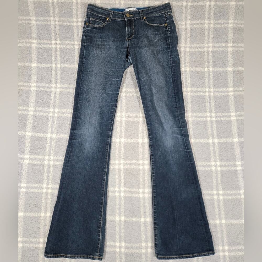 Paige Womens Jeans Skyline Boot Cut Denim Blue Dark Wash Low Rise W27 L34